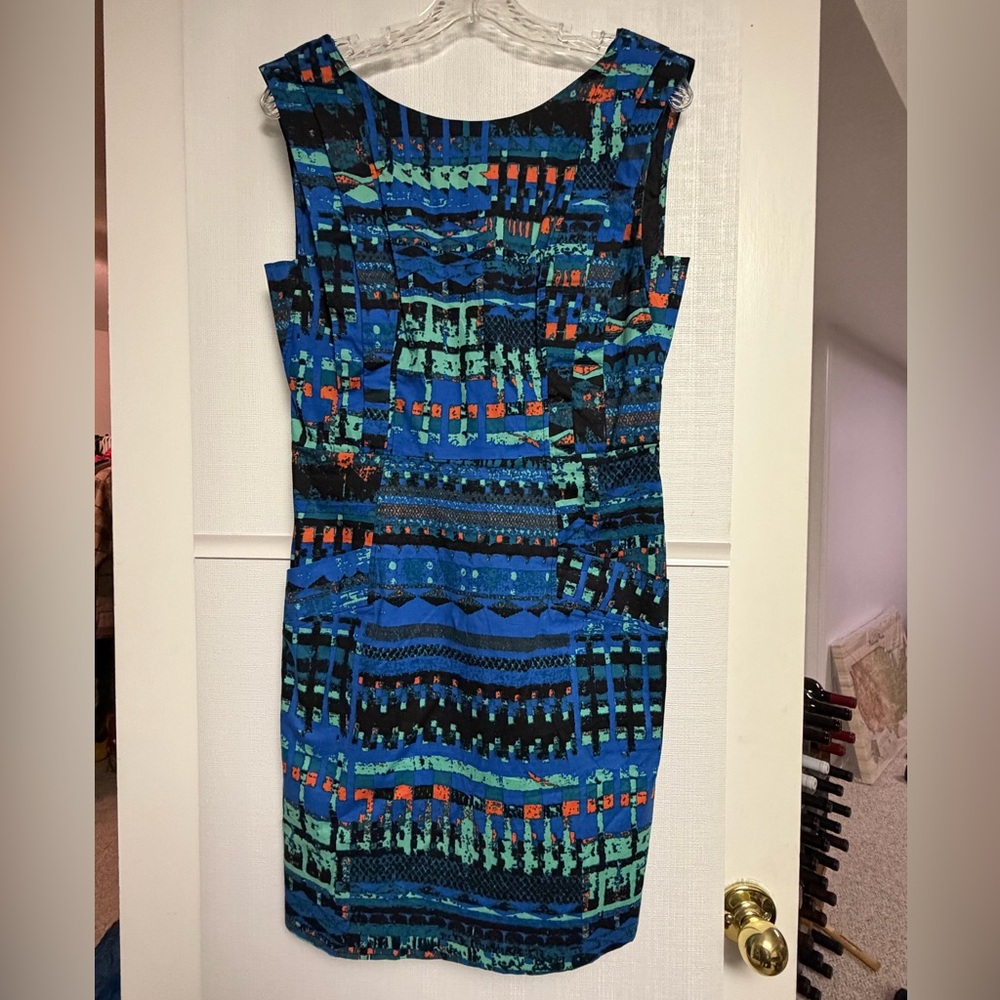 Plenty by Tracy Reese Vibrant Blue and Black Midi Dress
